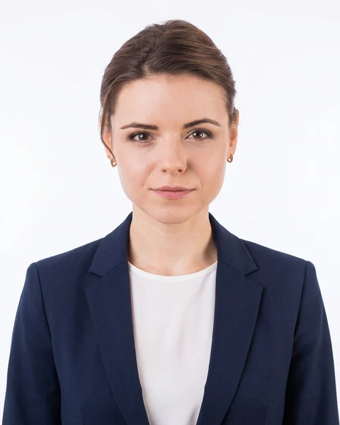 Exemple de photo pro par IA : Blanc · tailleur et chemisier, coupe femme