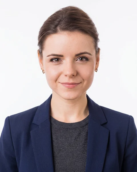 Exemple de photo pro par IA : Blanc · smart casual, coupe femme