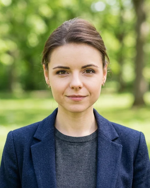 Example AI profile photo: Park · smart casual, women’s cut
