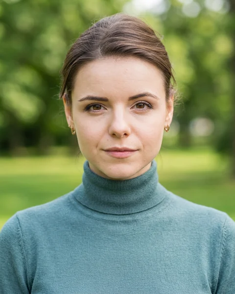 Professional headshot made with AI from the selfie: Park · knitwear, women’s cut