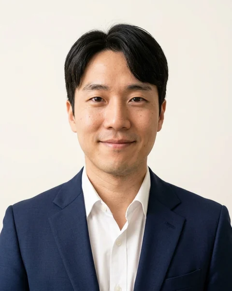 AI 프로필 사진 예시: 아이보리 · 정장, 남성용