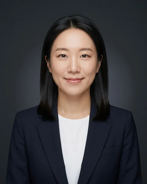 AI 프로필 사진 예시: 차콜 · 정장과 블라우스, 여성용
