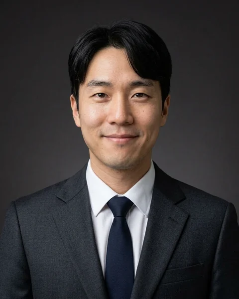셀카로 AI가 만든 취업사진: 차콜 · 넥타이 정장, 남성용